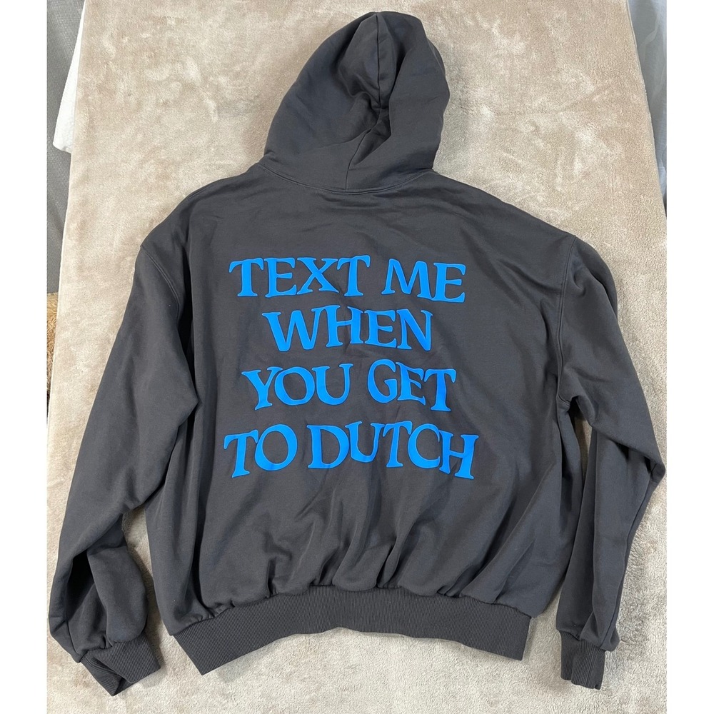 Dutch Bros X Lonenly Ghost Hoodie Sweatshirt Men 2XL Gray Pullover EUC